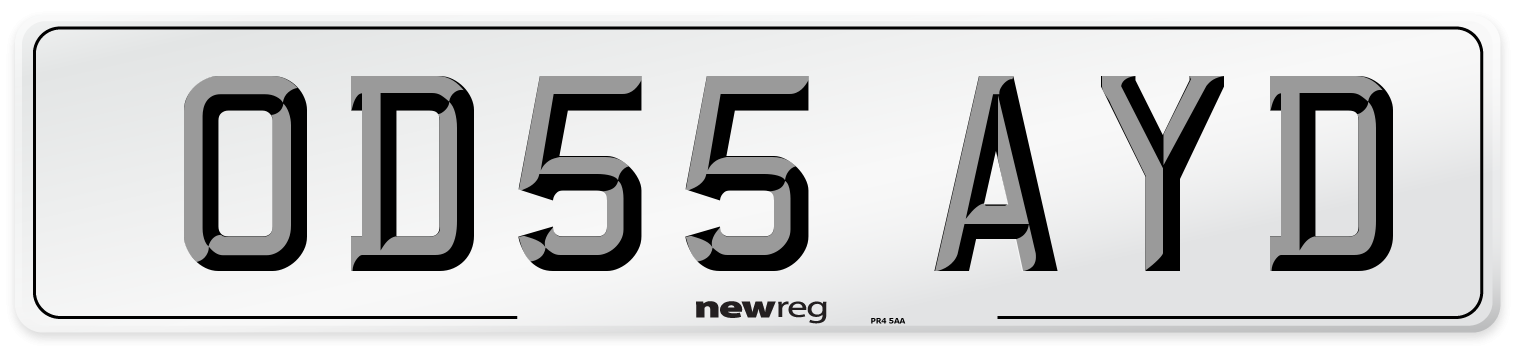 OD55 AYD Number Plate from New Reg